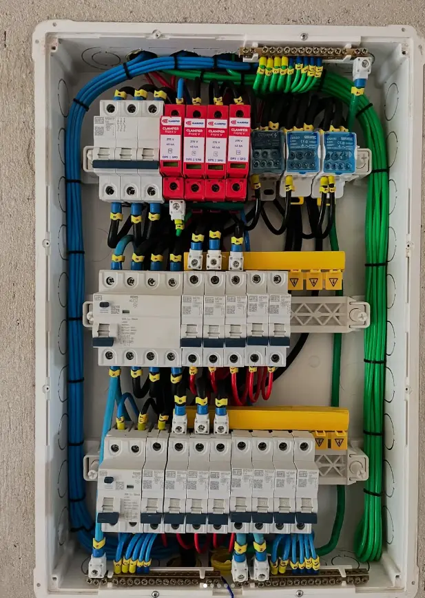 Quadro elétrico residencial organizado